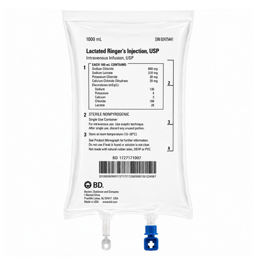 IV Bags Lactated Ringers 1000ml BD-1727171007