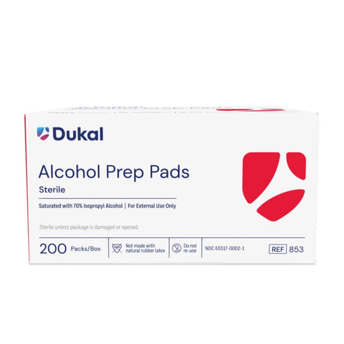 Alcohol Prep Medium Sterile 2ply Dukal 853 Box Front