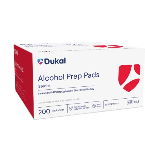 Alcohol Prep Medium Sterile 2ply Dukal 853 Box Front