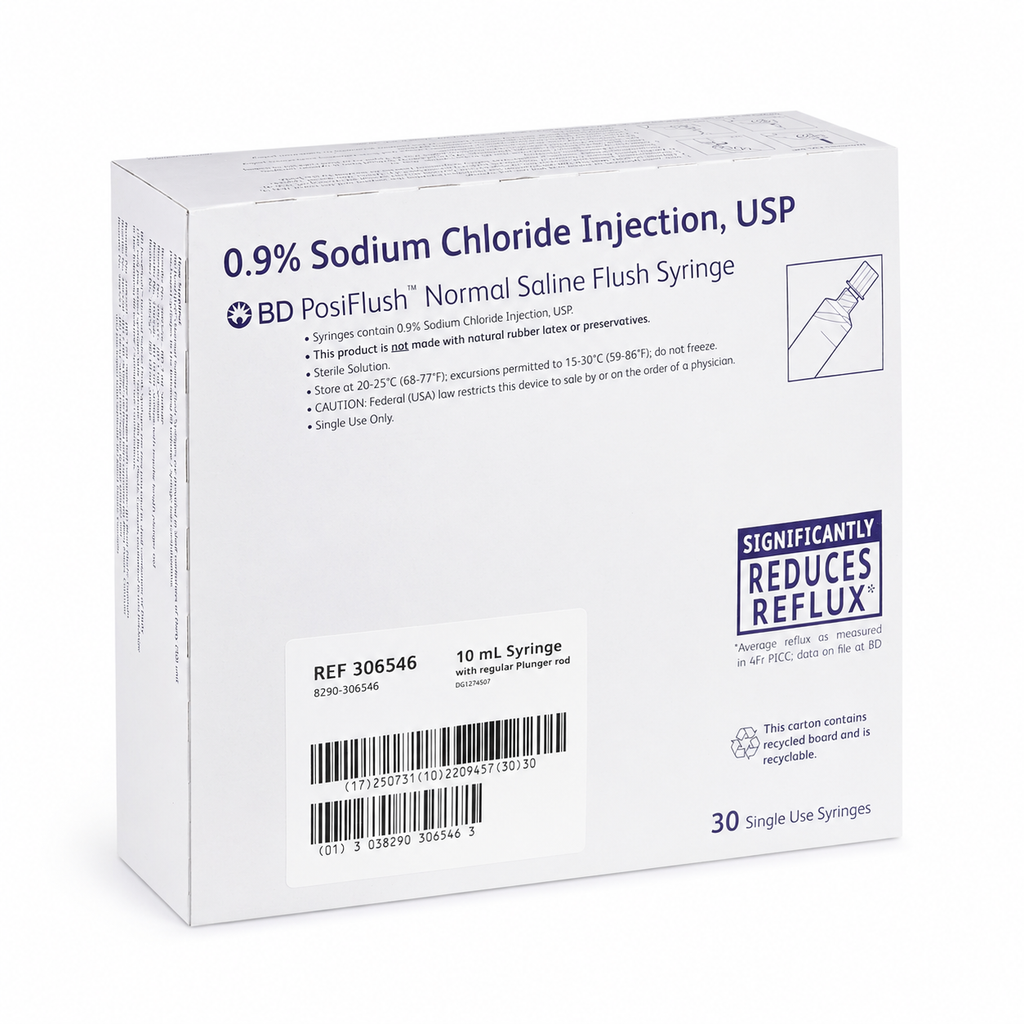 Prefilled Normal Saline Flush Syringe 306546 Outer Box
