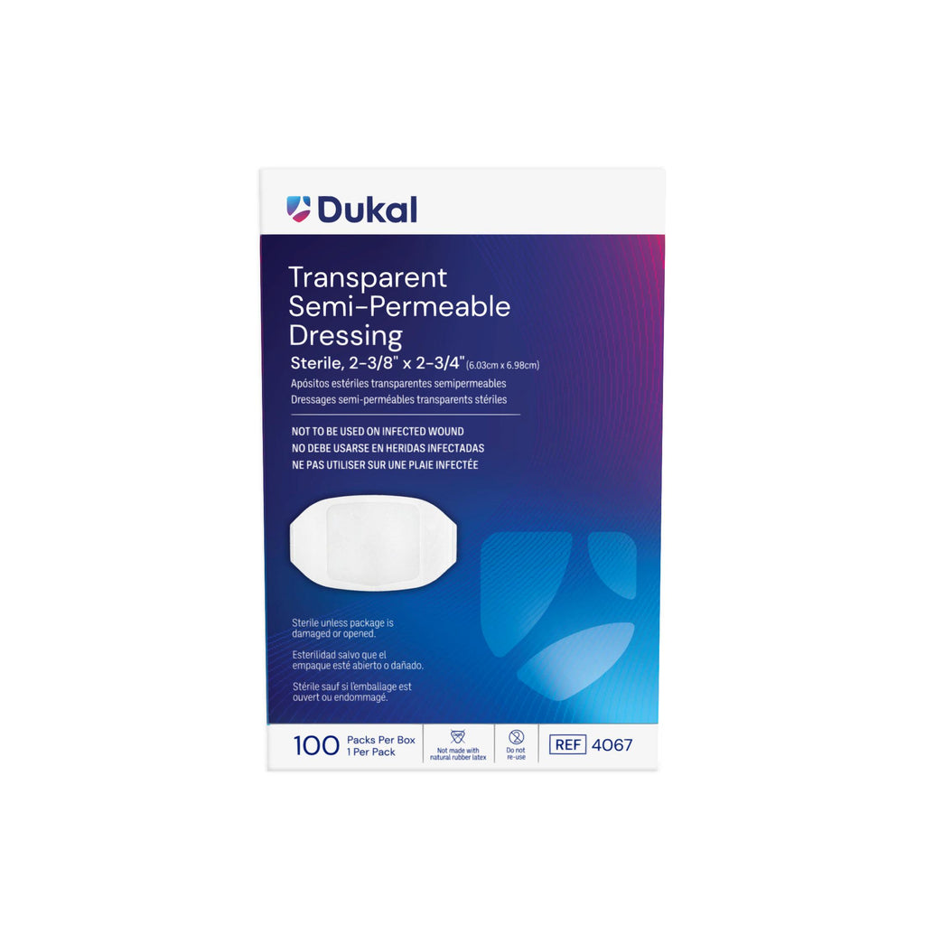 1. Dukal 4067 sterile transparent dressings, box of 100