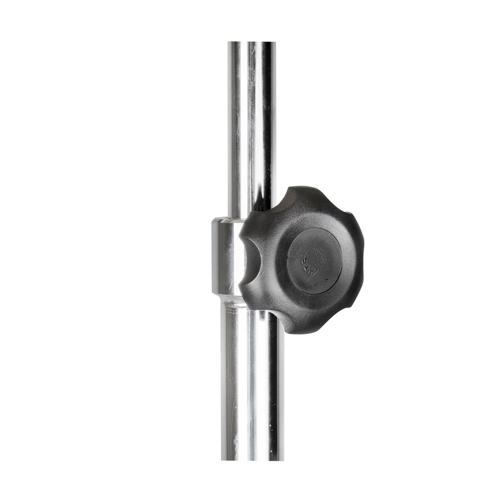 Adjustable Dukal 4356-SS IV pole with locking collar, 47–84 inch height range