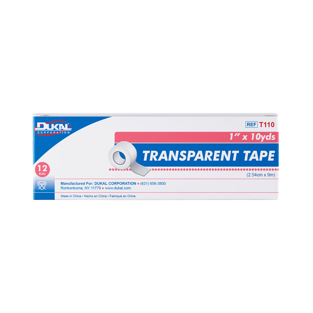 Clear Dukal T110 tape for IV sites, dressings and tubing