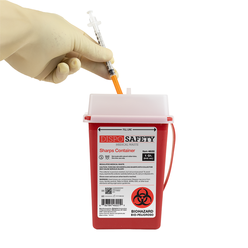 Dynarex 4622 Sharps Container 1 Quart Hand