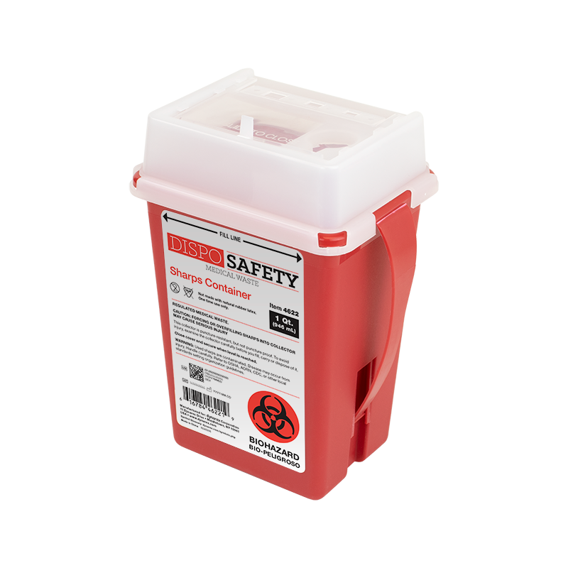 Dynarex 4622 Sharps Container 1 Quart Side