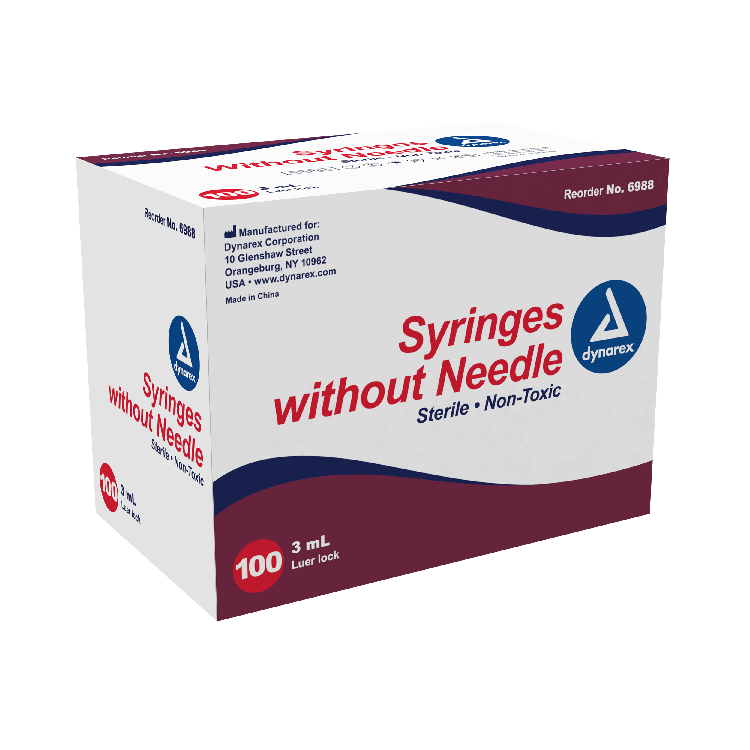 Dynarex 6988 3ML Luer Lock Syringe Box