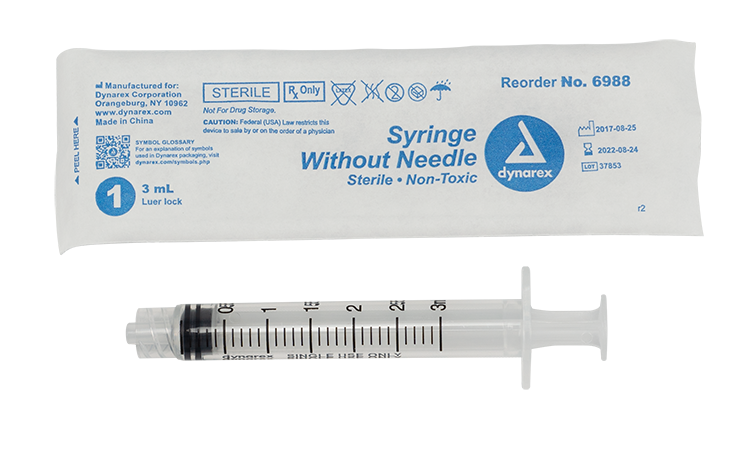 Dynarex 6988 3ML Luer Lock Syringe