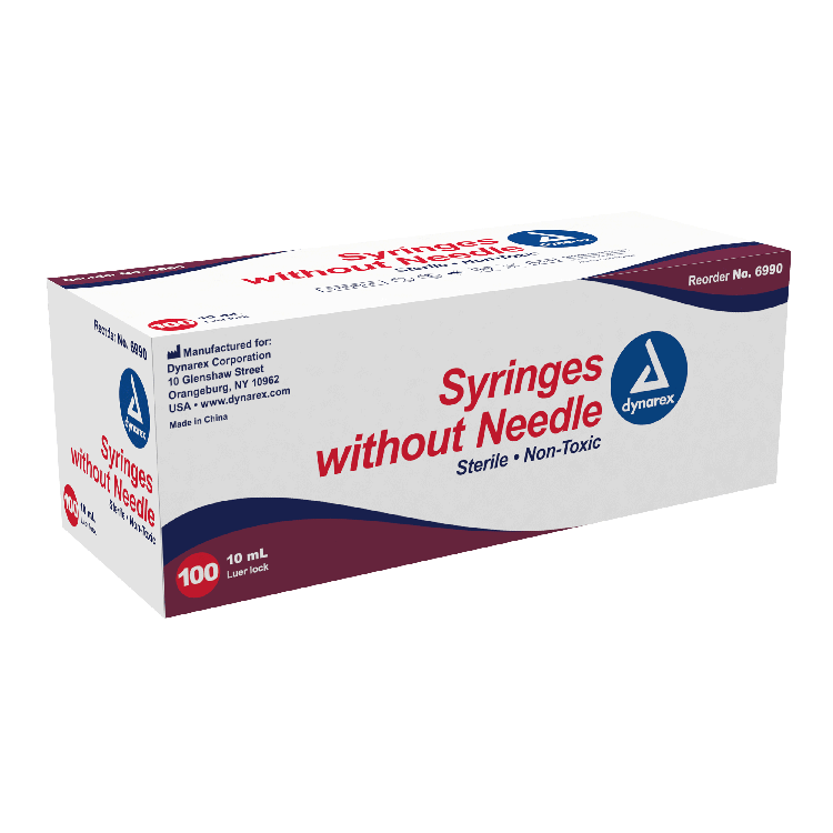 Dynarex 6990 10cc syringe for IV therapy and medication delivery