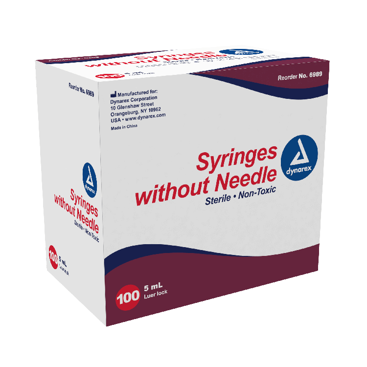 Dynarex 6989 5cc syringe for IV therapy and medication preparation