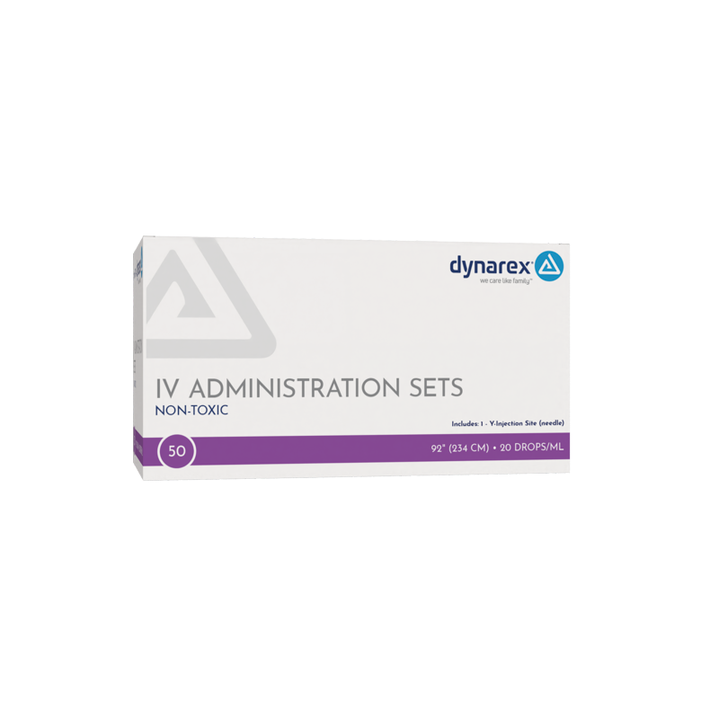 Administration Set – Dynarex 7044, 20 Drop, 92" Tubing, 50/Case